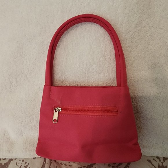 Dark blue jean child crossbody embellished flowers & small pink clutch purse - Picture 6 of 6